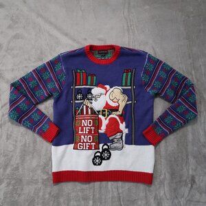 Blizzard Bay Sweater Mens L Red Knit Pullover Sweatshirt Crew Neck Muscle Santa